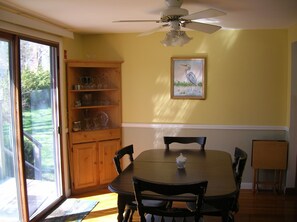 Dinning Room with slider to the deck