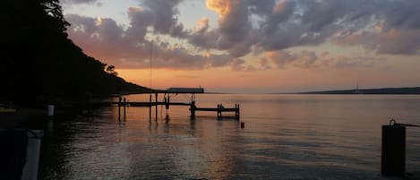 Cayuga Lake sunset from Canvasback Camp.