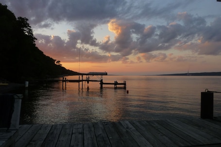 Cayuga Lake sunset from Canvasback Cottage.
