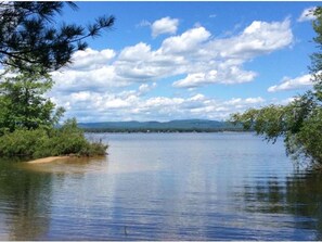 View from the beach of beautiful Ossipee Lake