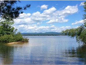 View from the beach of beautiful Ossipee Lake