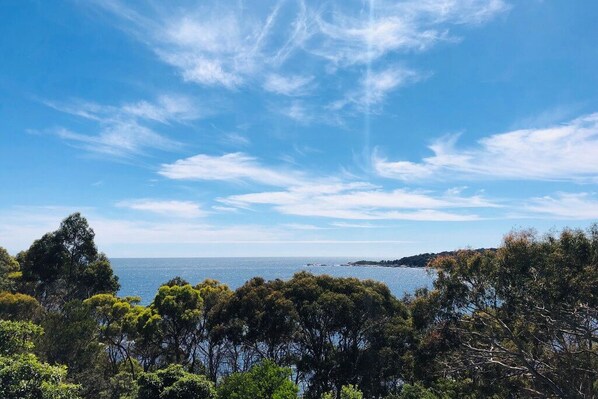 The views are amazing - overlooking Skeleton Bay, part of the Bay of Fires