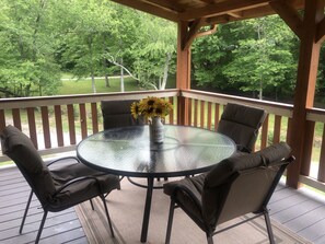 Enjoy dinning on 12 foot porches