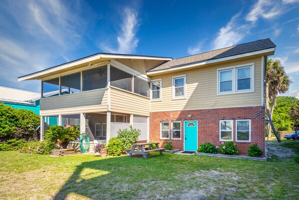 This apartment is part of a home that is divided into a tri-plex.  