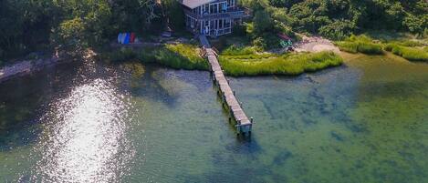 Private dock with beachfrontage