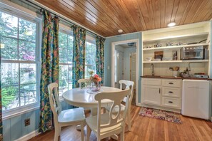 Open kitchen and dining area.