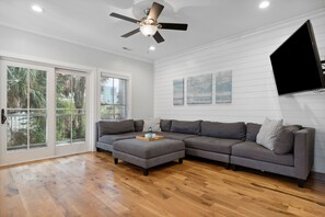 Living room to relax, unwind or catch the game.  We provide full comcast lineup of channels as well as streaming services.