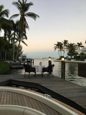 Dock and view of bay and city