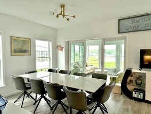 Dining room with beautiful views. Plus 4 barstools at kitchen counter