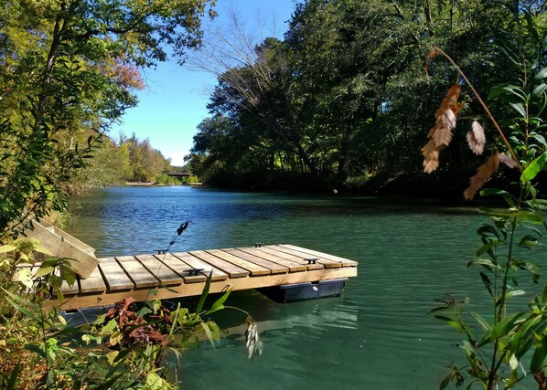 The floating dock is available year-round unless there has been a recent flood.