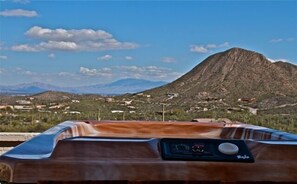 Sit in the hot tub and enjoy the Tucson Valley below