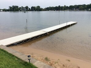 Private dock and beach area