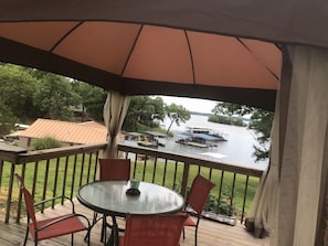 Your private deck with covered seating/eating area