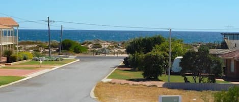 View from our balcony looking at the beach