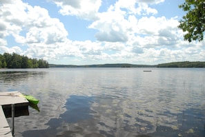 A summer view looking south and a kayak by our dock.