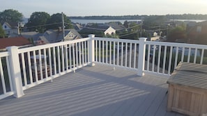 Loft apt roof deck with incredible water views.  Perfect spot to watch sunsets.