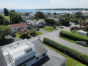 Aerial view from our roof deck to 1st beach, just a couple blocks away.