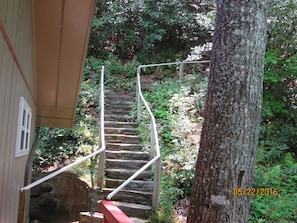 This walk way leads up to a look out above the house.