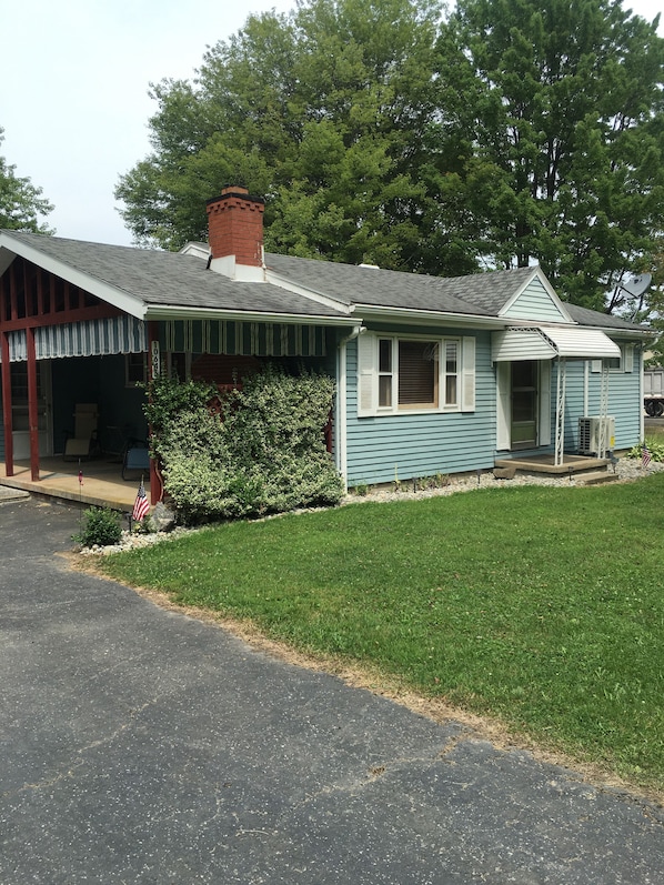 The front of the house. 