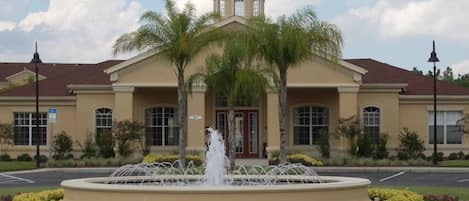 Beautiful water fountain at the entrance of Terrace Ridge community