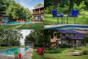 The pool area is large and comfortable for the whole group!  Pool is 16' x 32'