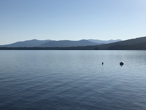 View of mountains from dock