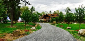 Driveway is lined with beautiful Yoshino cherry blossom trees 