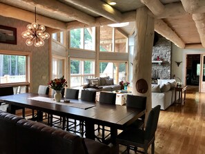 Plenty of room for everyone in the open plan dining room
