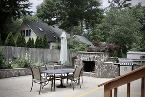 Backyard dining area