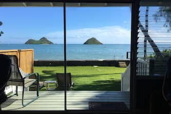 Lanikai Ocean Front Duplex Bungalow Private ocean steps. Contact for rates/avail