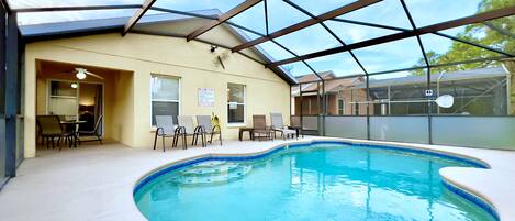 Relax after a day at the theme parks in the  heated pool.