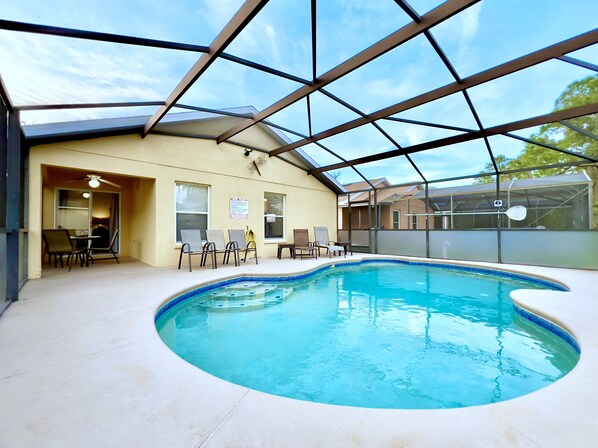 Relax after a day at the theme parks in the  heated pool.