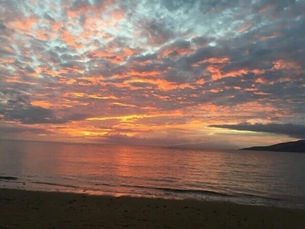 The sunset from our local beach