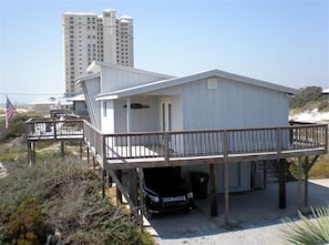 Side View of Sea Dunes and parking space