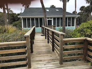 Private deck and beach walkover
