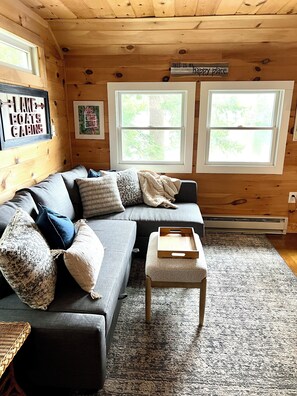 Front porch sitting area with views of lake.  Perfect spot for reading a book. 