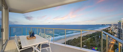 Balcony View looking directly at the beach and down to Coolangatta