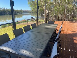 Outdoor setting with extension table to sit 10 with spectacular views