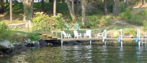 From the lake, The Tuttle House dock and The Tuttle House in the background