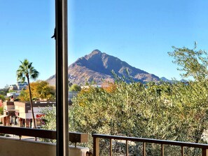 Unbeatable view of Camelback Mountain out your bedroom window. Walk everywhere!