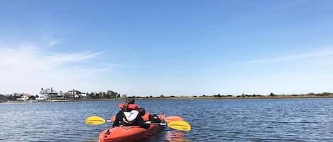 Enjoy our Kayaks from 3 houses away pond to the Bay