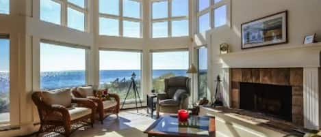 Grand living room; cape ocean vista