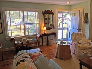 Living room looking toward front garden