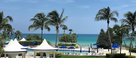 View of the Pool and Beach from the Balcony
