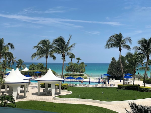 View of the Pool and Beach from the Balcony
