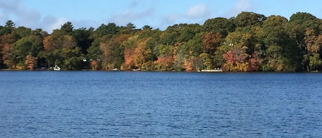 Fresh Pond, very clear water, perfect for swimming, fishing, or boating.