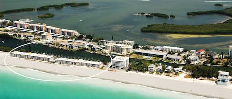 Aerial view of Fisherman's Cove at Turtle Beach on Siesta Key