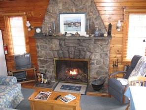 Living room with fireplace