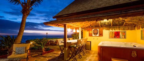 The tiki bar at twilight, a glorious place to be!