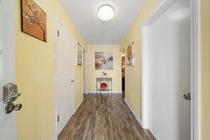 The home features warm and cozy flooring. Perfect for families to enjoy vacation